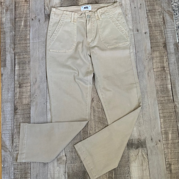 PAIGE Warm Sand Tan High Rise Ankle Utility Cargo Pants Soft Chino NWOT SZ 27 - Picture 14 of 16